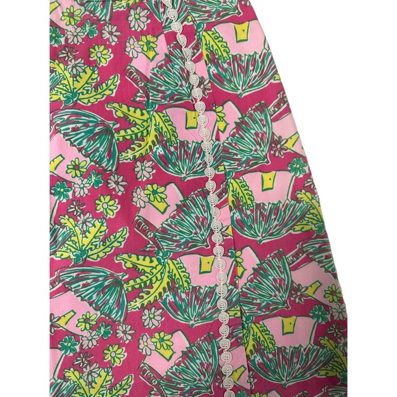 Lilly Pulitzer Pink Tropical Print Braided Detail Skirt - Picture 2 of 6